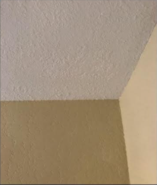 Ceiling surface after water damage repair