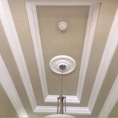 Custom ceiling trim after painting